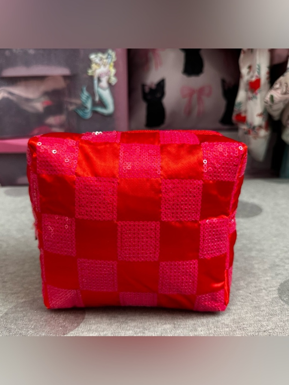 5 for $15! Red & Pink Sequin Cosmetic Makeup Bag